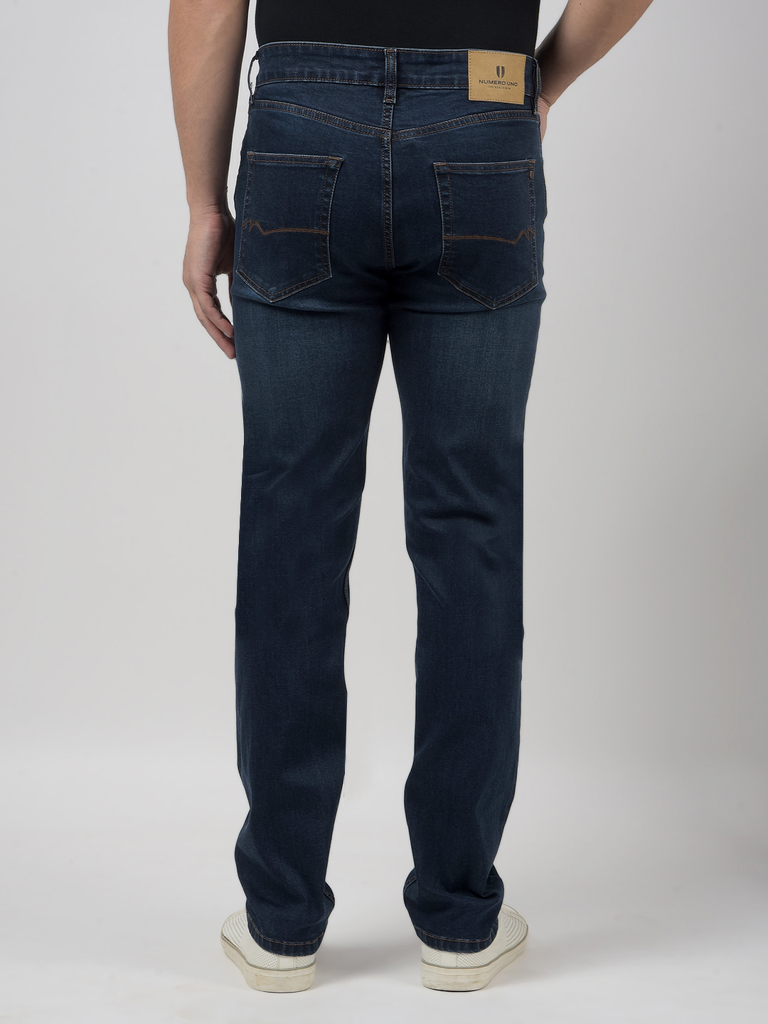 Numero Uno Men Solid Dark Blue Jeans